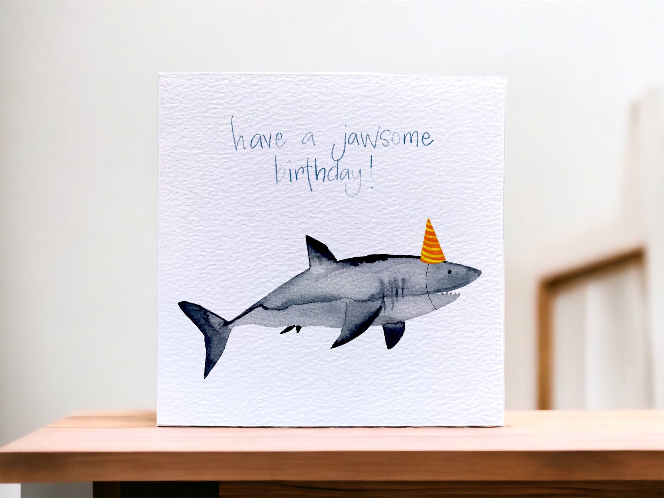 Funny pun shark birthday card – And Hope Designs